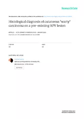 CLINICALREPORTHistologicalDiagnosisofCutaneous``Warty''CarcinomaonaPre