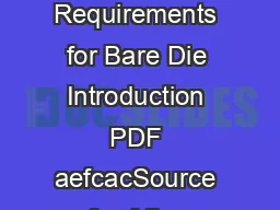 TN QualityReliability Requirements for Bare Die Introduction PDF aefcacSource aefca Micron