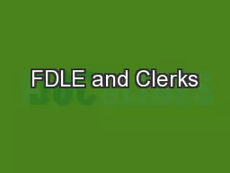 FDLE and Clerks