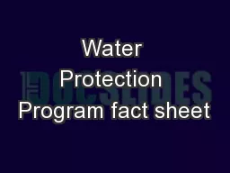 Water Protection Program fact sheet