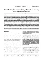 Value of Washings, Brushings, and Biopsy at Fibreoptic Bronchoscopy
..