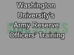 Washington University’s Army Reserve Officers’ Training