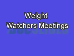 Weight Watchers Meetings