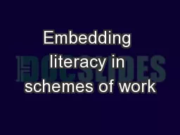 Embedding literacy in schemes of work