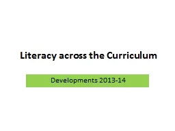 Literacy across the Curriculum