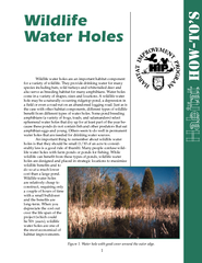 Wildlife water holes are an important habitat component