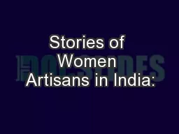 Stories of Women Artisans in India: