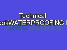Technical NotebookWATERPROOFING BATHS