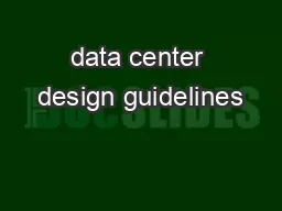 data center design guidelines