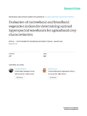 Evaluation of Narrowband and Broadband Vegetation Indices for Determin