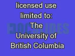 Authorized licensed use limited to: The University of British Columbia