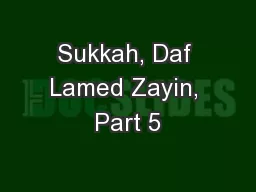 Sukkah, Daf Lamed Zayin, Part 5