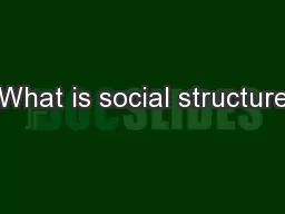 What is social structure