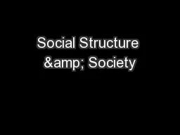 Social Structure & Society