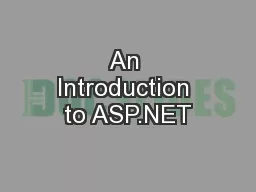 An Introduction to ASP.NET