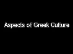 Aspects of Greek Culture