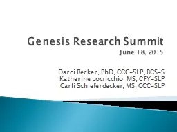 Genesis Research Summit