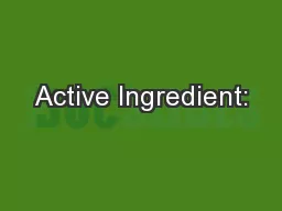 Active Ingredient: