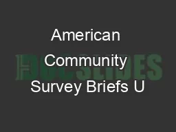 American Community Survey Briefs U