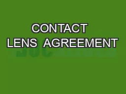 CONTACT  LENS  AGREEMENT