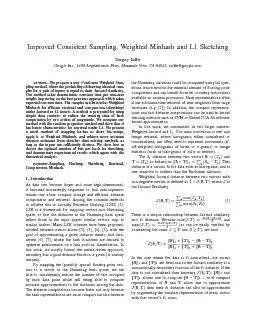 ImprovedConsistentSampling,WeightedMinhashandL1SketchingSergeyIoffeGoo