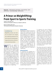 A Primer on Weightlifting:From Sport to Sports TrainingLoren Z.F.Chiu,