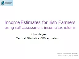 Income Estimates for Irish Farmers