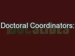 Doctoral Coordinators: