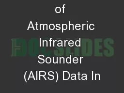 Assimilation of Atmospheric Infrared Sounder (AIRS) Data In