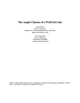 The Ample Charms of a Well-Fed Lake  The Old Man Peter J. Richerson  D
