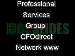 National Professional Services Group  CFOdirect Network www
