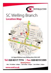 SC Welling BranchLocation MapTel:Fax:www.scmf.co.uk132 Upper Wickham L