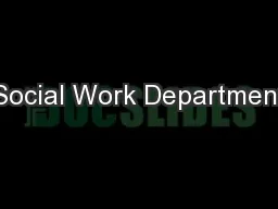Social Work Department