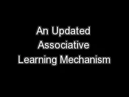 An Updated Associative Learning Mechanism