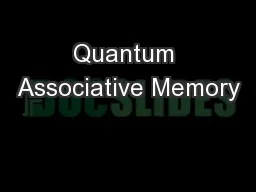 Quantum Associative Memory