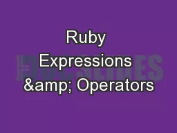 Ruby Expressions & Operators