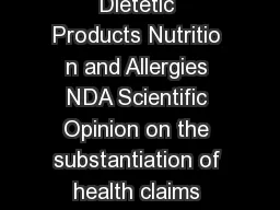EFSA Journal  Suggested citation EFSA Panel on Dietetic Products Nutritio n and Allergies