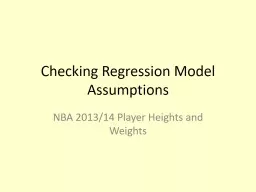 Checking Regression Model Assumptions
