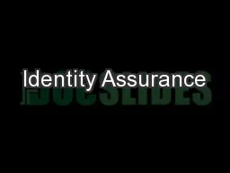 Identity Assurance
