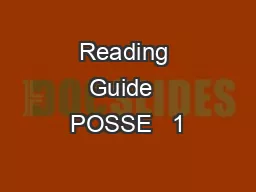 Reading Guide  POSSE   1