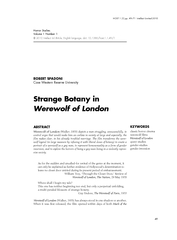 Strange Botany in Werewolf of London