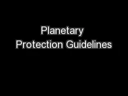 Planetary Protection Guidelines
