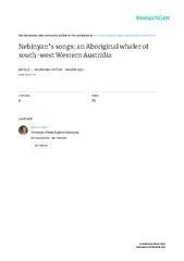 Nebinyan’s songs: an Aboriginal whaler of south-west Western Aust
