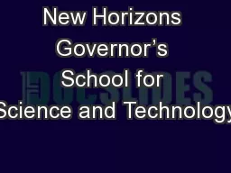 New Horizons Governor’s School for Science and Technology