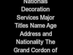 Autumn Conferment of Decorations on Foreign Nationals Decoration Services Major Titles