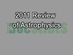 2011 Review of Astrophysics