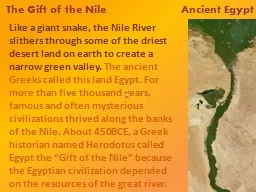The Gift of the Nile                       Ancient Egypt