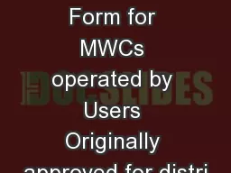 WST 4.2 Form for MWCs operated by Users Originally approved for distri