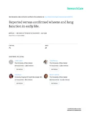 ORIGINALARTICLEReportedversusconfirmedwheezeandlungfunctioninearlylife