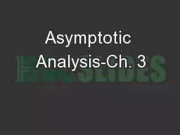 Asymptotic Analysis-Ch. 3